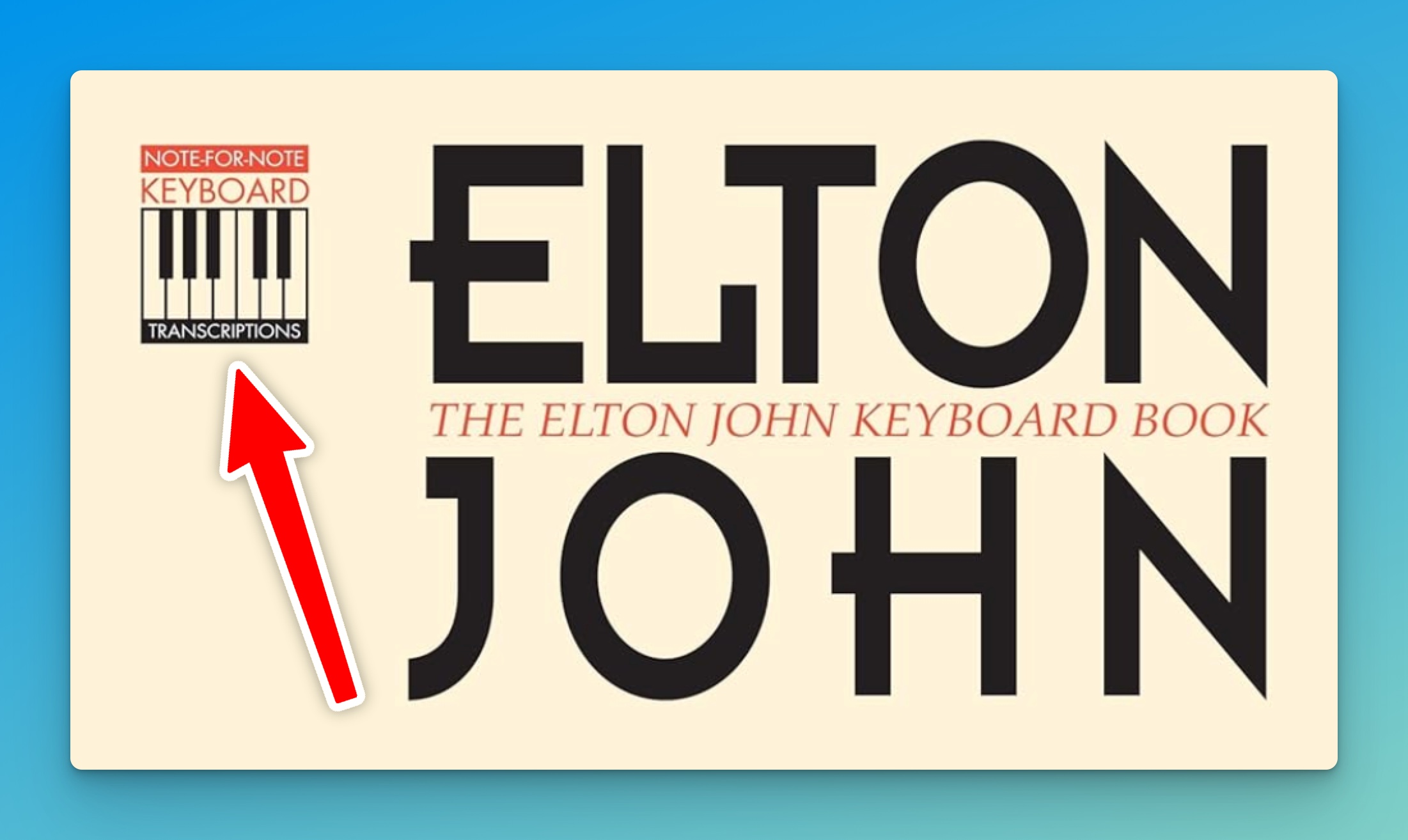 Elton John Piano Book